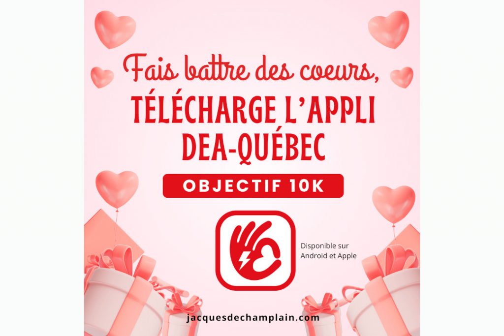 Fais battre des cœurs : télécharge l’Appli DEA-Québec !